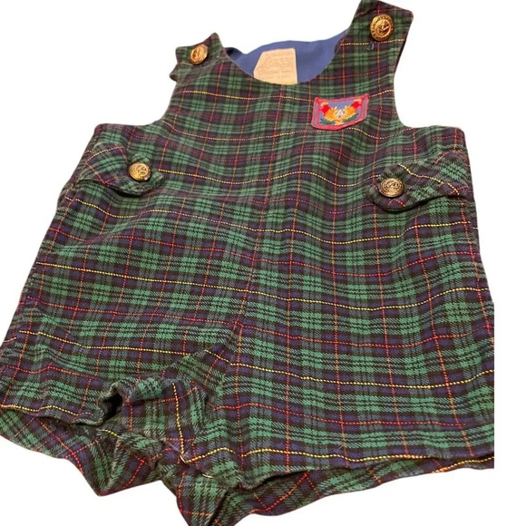 Good Lad Sz 12mo ‎ Shirt & John John  Royal Blue Green Plaid Classic Traditional - Picture 3 of 9
